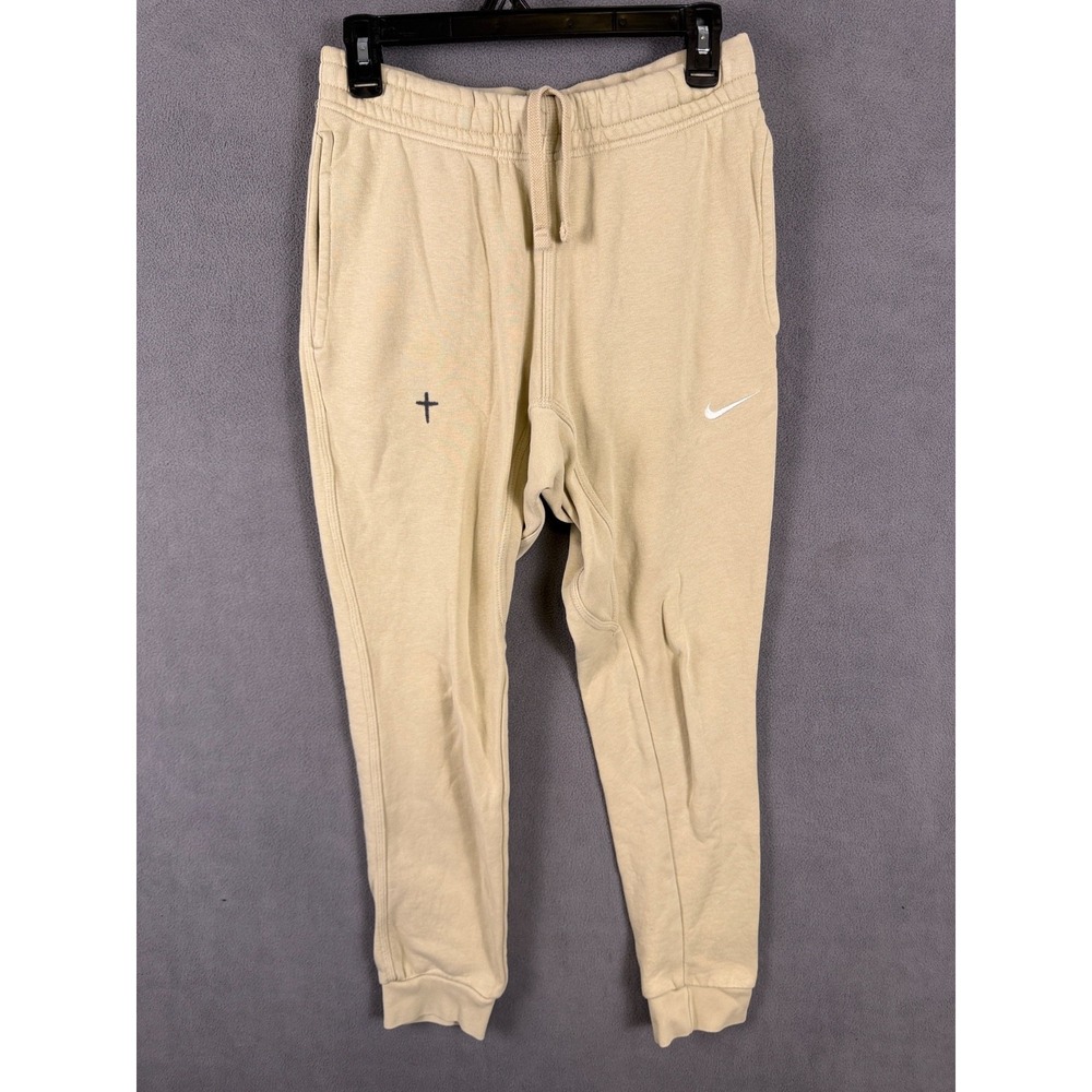Nike Men Small Sportswear Club Fleece Joggers Beige 716830–206 Read!